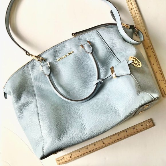 Michael Kors Leather Satchel Bag, Light Blue - Picture 3 of 6